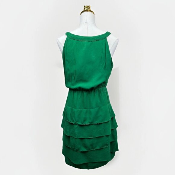 Anthropologie Maeve Gathered Together Sleeveless Tier Dress - Green - 8 -Worn 1X - Picture 9 of 16
